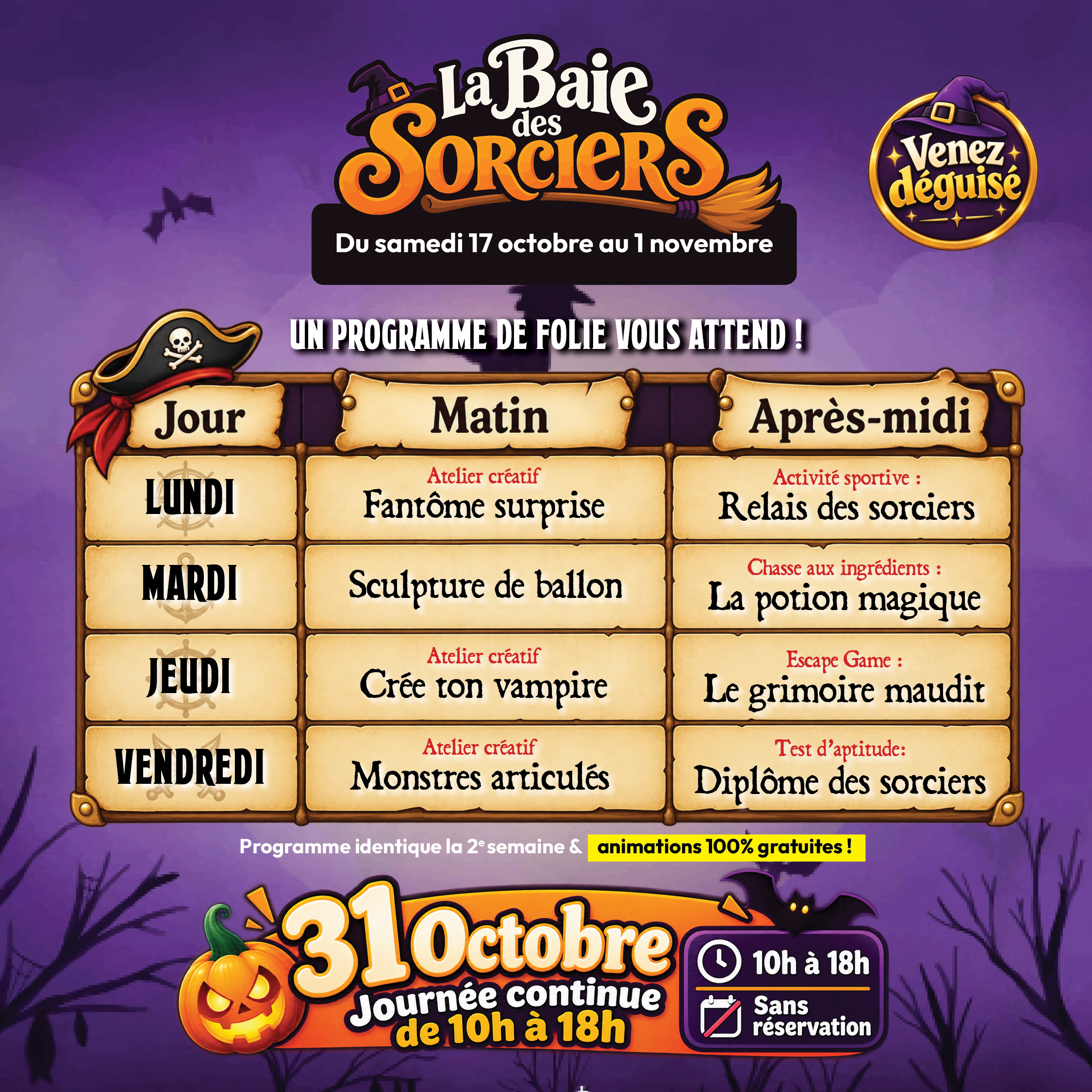 Pragramme vacances